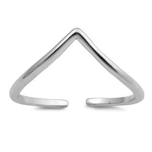 .925 Sterling Silver V Shape Toe Ring Adjustable